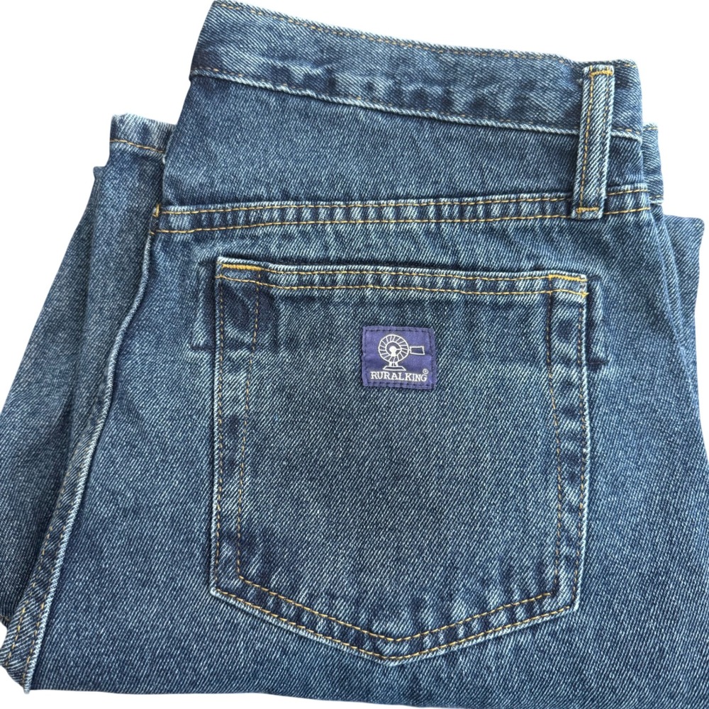 Rural King‎ Mens Dark Wash Denim Jeans 36x30 100 Cotton Made in Madagascar - Picture 2 of 8
